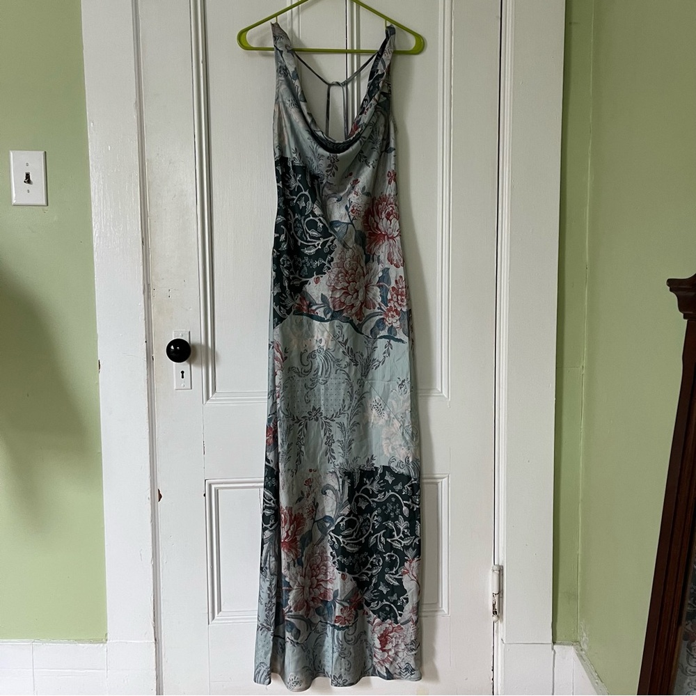 floral patchwork print maxi dress